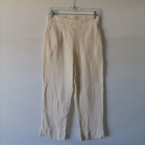 Soft Surroundings Womens Ivory High Rise Beach Cropped Pants Petites Size PS